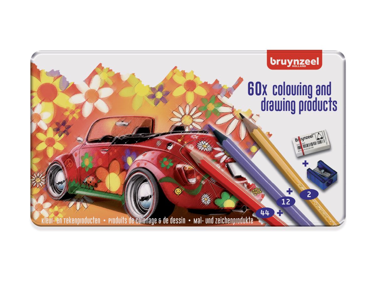 BRUYNZEEL Matita colorata Kids 60312904 60 colori scatola di metallo (8712079434304)