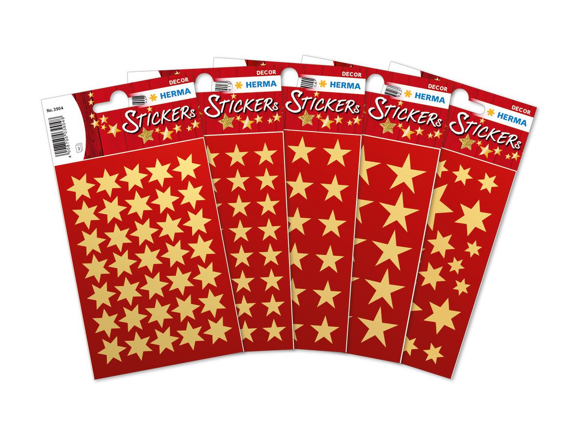 HERMA Sticker Stelle 3927 oro 81 pezzi/3 fogli (4008705039277)