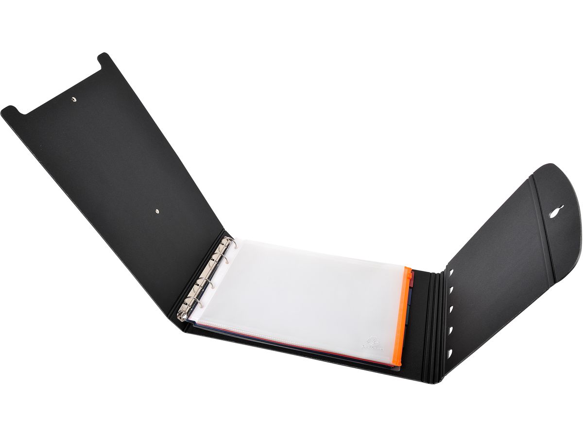 EXACOMPTA Ringbuch mit Tischstaffelei A4 56234E schwarz 25 Hüllen (3130630562344)