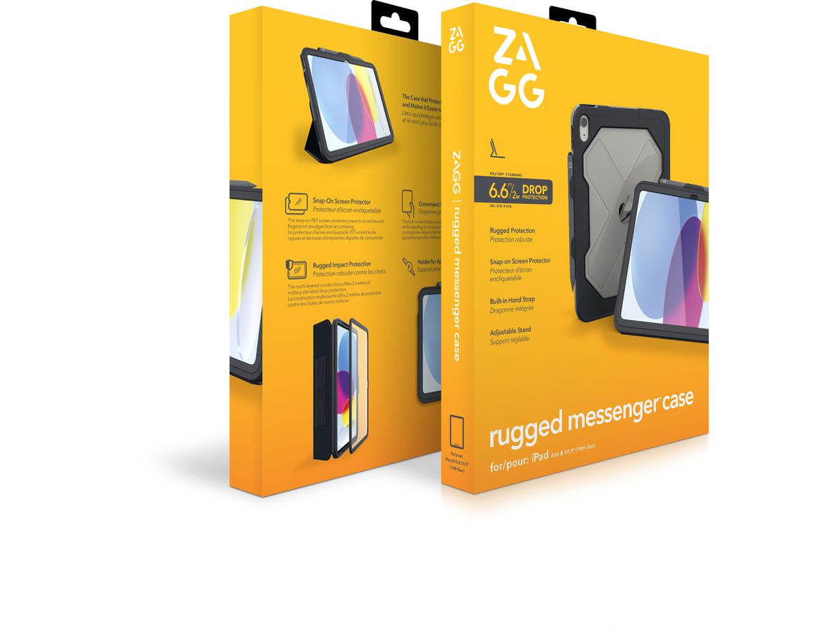 ZAGG Rugged Messenger Cases 10.9 103114855 iPad 10th Gen/A16-Charcoal (0840390317032)