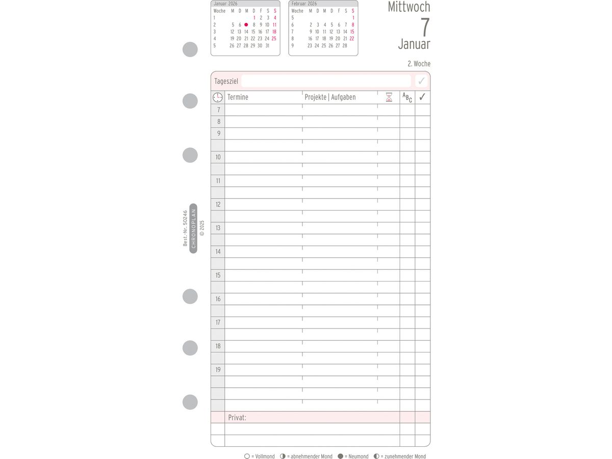CHRONOPLAN Plan journalier recharge 2026 50246Z.26 1J/1P Midi (4004182088418)