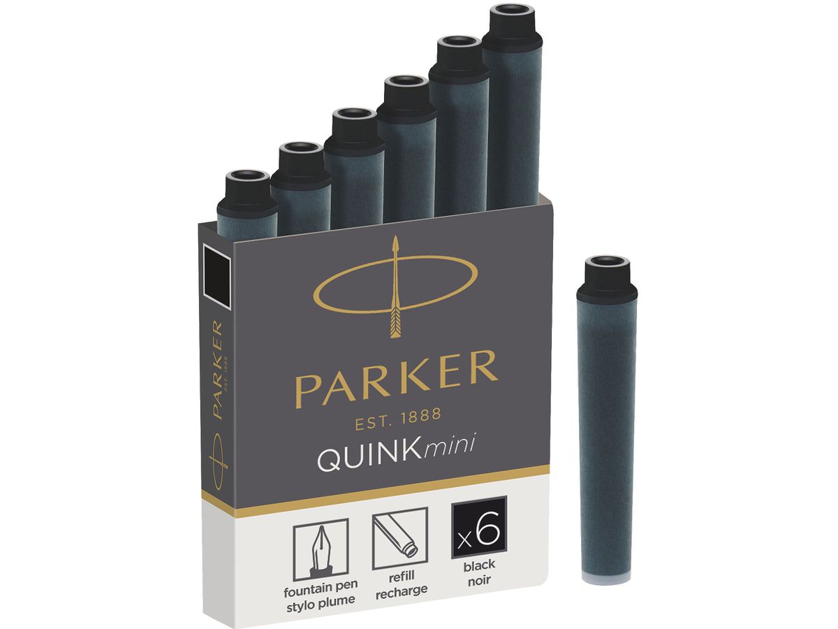 PARKER Gelmine Quink Mini 1950407 schwarz 6 Stück (3501179504070)