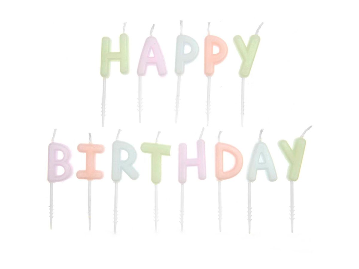 RICO DESIGN Candele Happy BIrthday 400590 pastello (4051271219284)