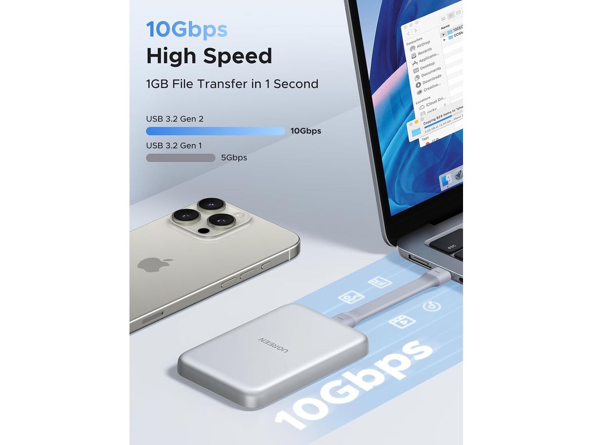 UGREEN SSD Enclosure Magnetic USB-C 55151 M.2 NVMe 2230/42/60/80 (BB) (6941876251513)