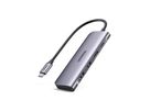 UGREEN USB-C Hub 6in1, Silver 70411 HDMI,2xUSB-A,SD TF,USB-C PD (6957303874118)