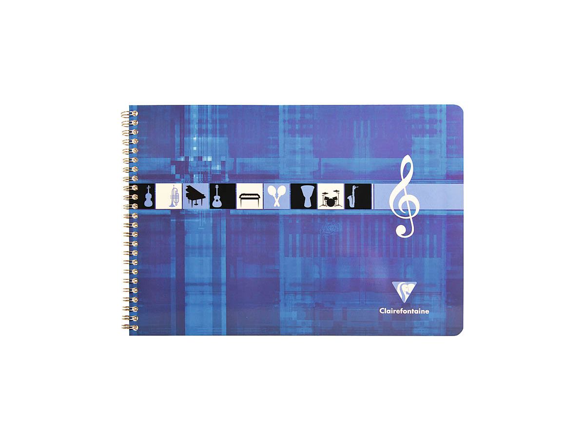 CLAIREFONTAINE Cahier musique Spiral A4 8104 blanc 25 feuilles (3329680810400)