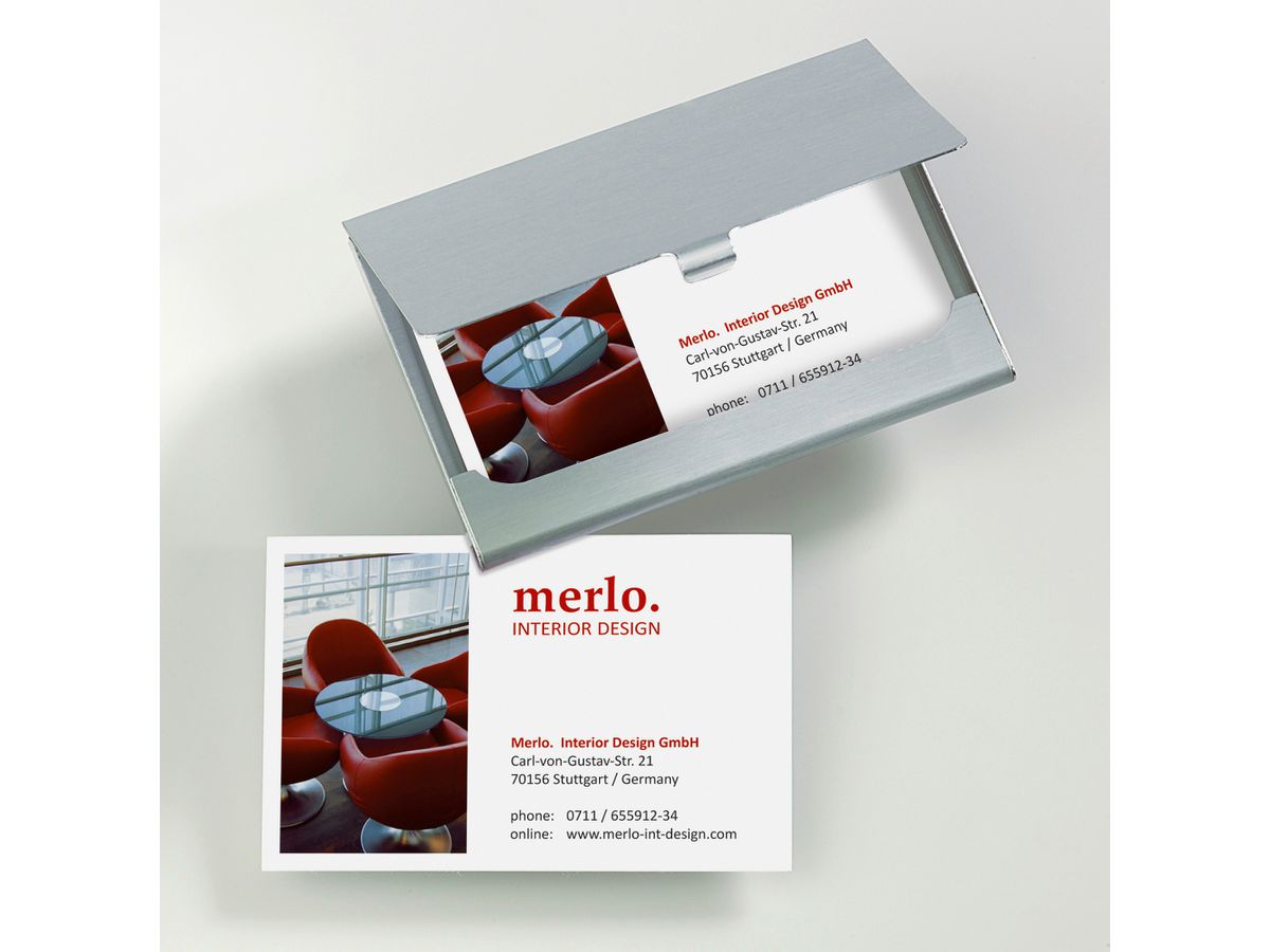 SIGEL Visitenkarten-Etui 63x92mm VZ135 Alu -15 Karten (4004360966507)