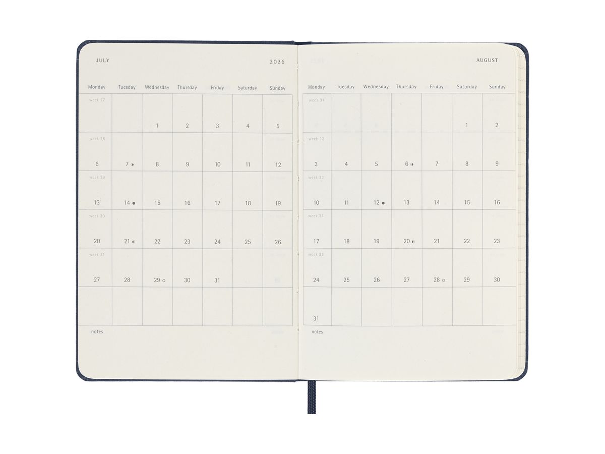 MOLESKINE Agenda Classic Pocket 2026 DHB2012WN2Y26 1S/1P zaffiro HC 9x14cm (8056999274740)