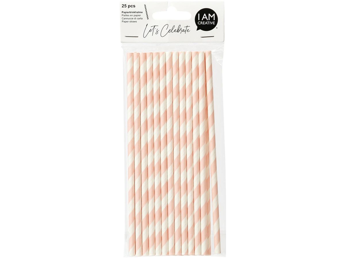 I AM CREATIVE Paille sécurité alimentaire 6010.922 25 pcs. 19.7cm (7611983208173)