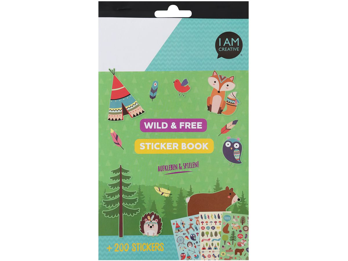 I AM CREATIVE Stickerbook 4087.493 Wild & Free, 6 Blatt (7611983178919)