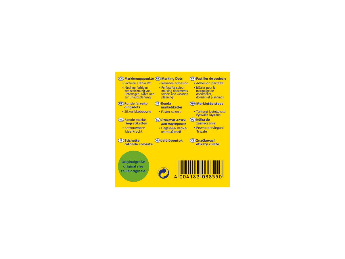 AVERY ZWECKFORM Marcatori 19mm 3855 green 250 pezzi (4004182038550)