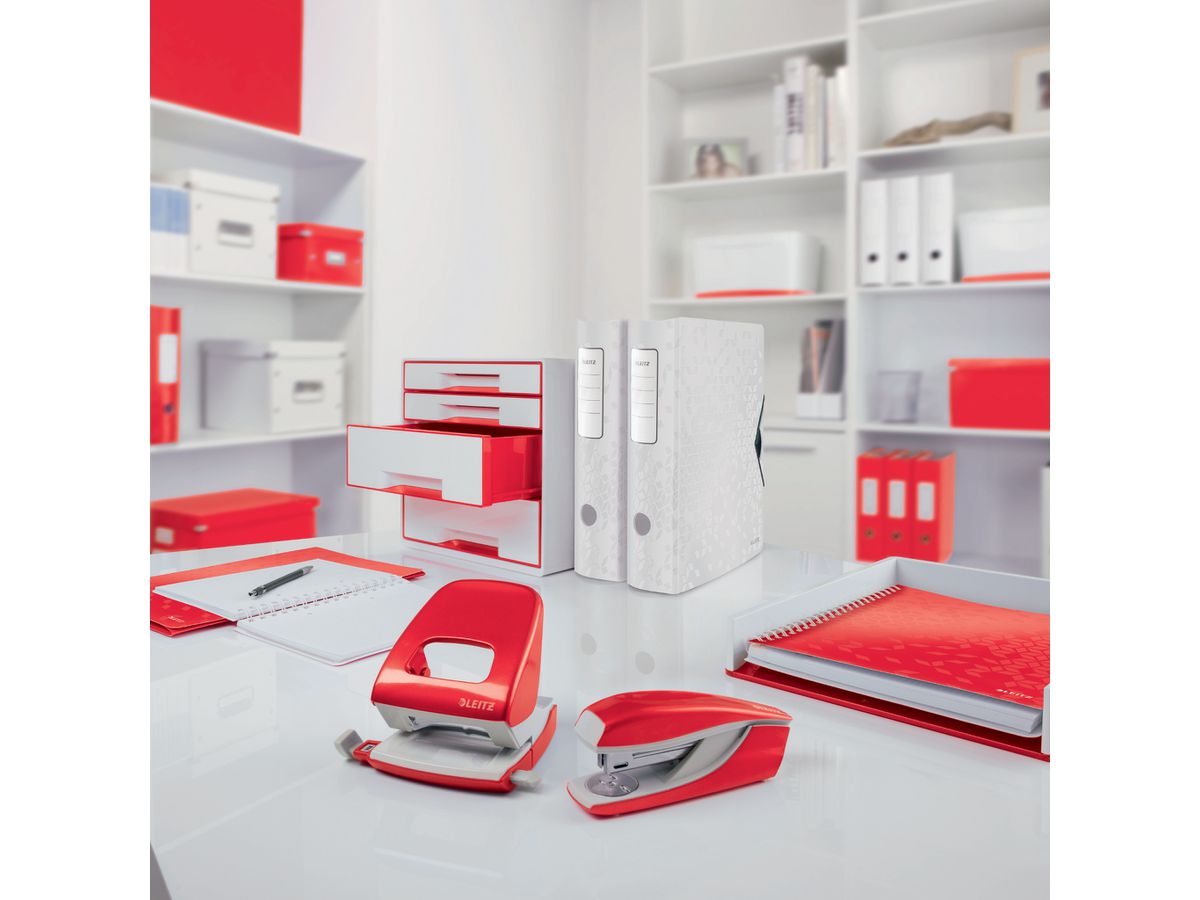 LEITZ Heftgerät NEXXt WOW 5528 5528-10-26 rot 10 Blatt (4002432135486)