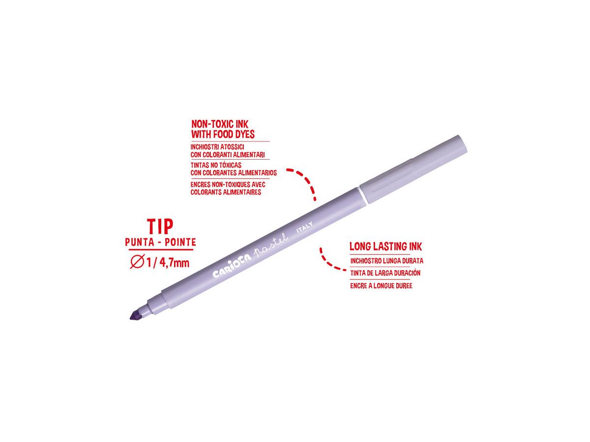 CARIOCA Fasermaler Pastell 004309 ass. 8 Stück (8003511430320)