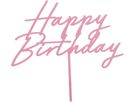 PARTYDECO Caketopper 16.5cm KPT79-081J Happy Birthday rosa (5904555085428)