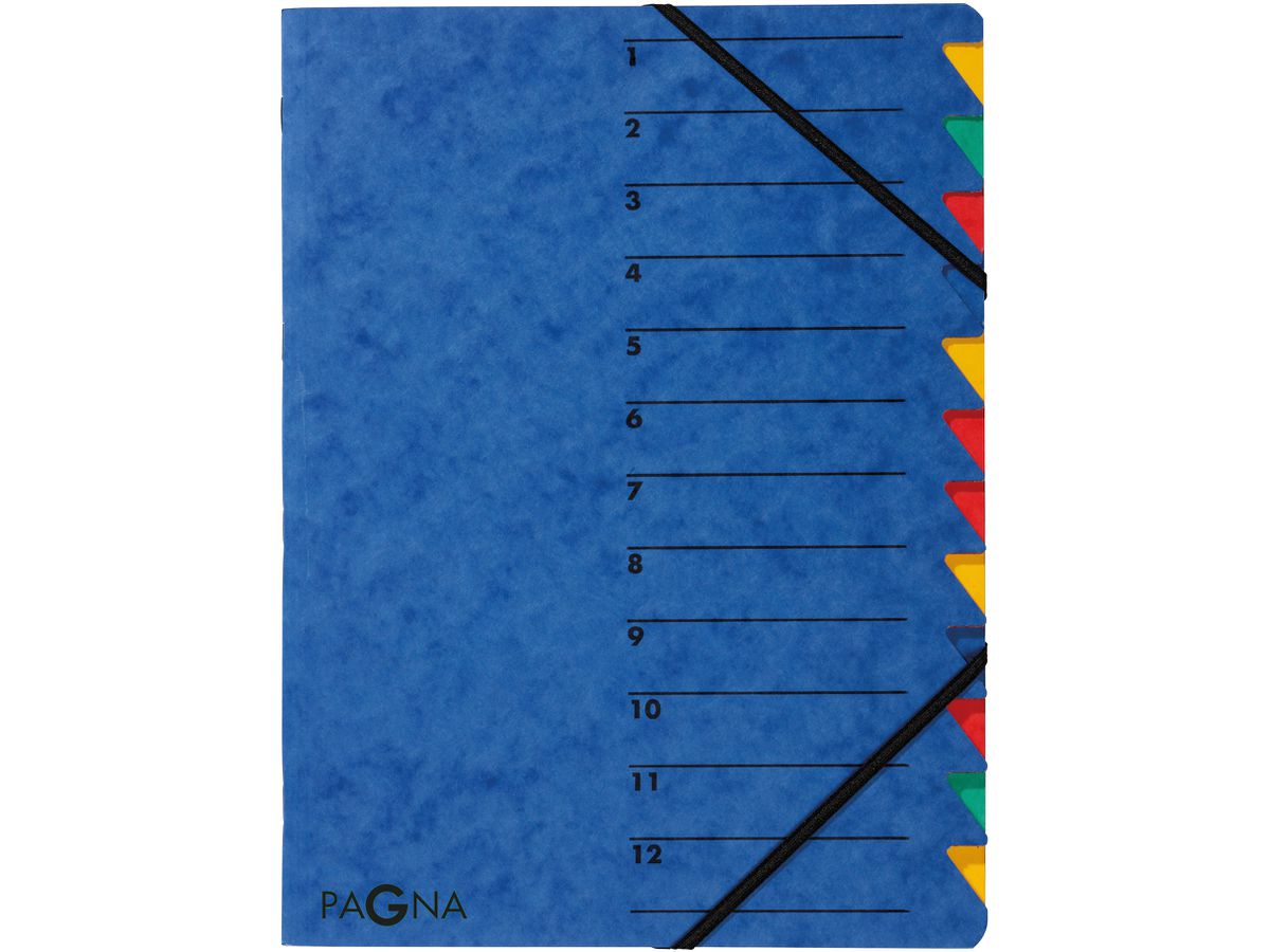 PAGNA Dossier de coll. EASY A4 24131-02 bleu 12 compart. (4013951004740)
