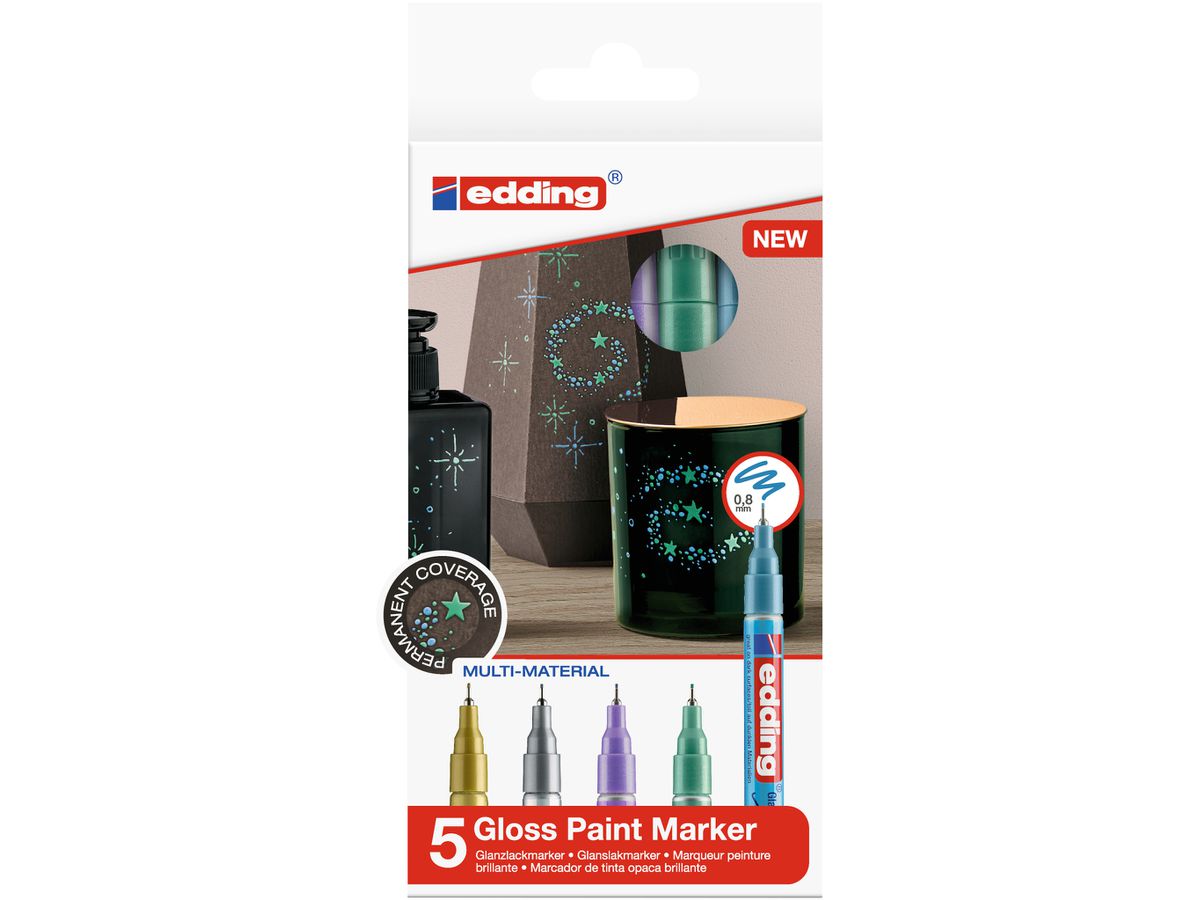EDDING Gloss Paintmarker 780 0.8mm 780-E5-met ass2 metallic 5 pezzi (4057305020970)