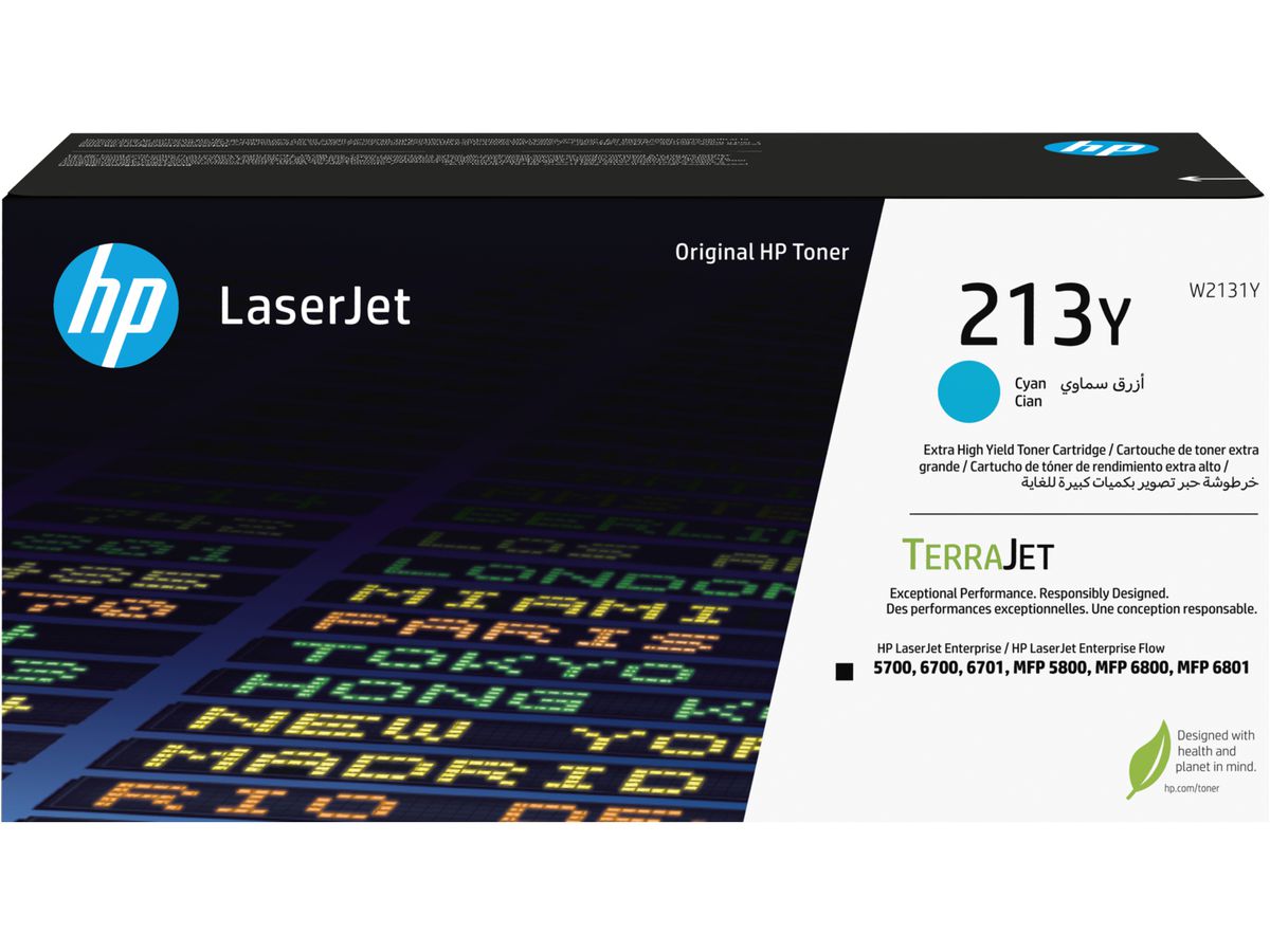 HP Toner-Modul 213Y cyan W2131Y CLJ Ent.5700/MFP5800 12'000 S. (0196337061477)