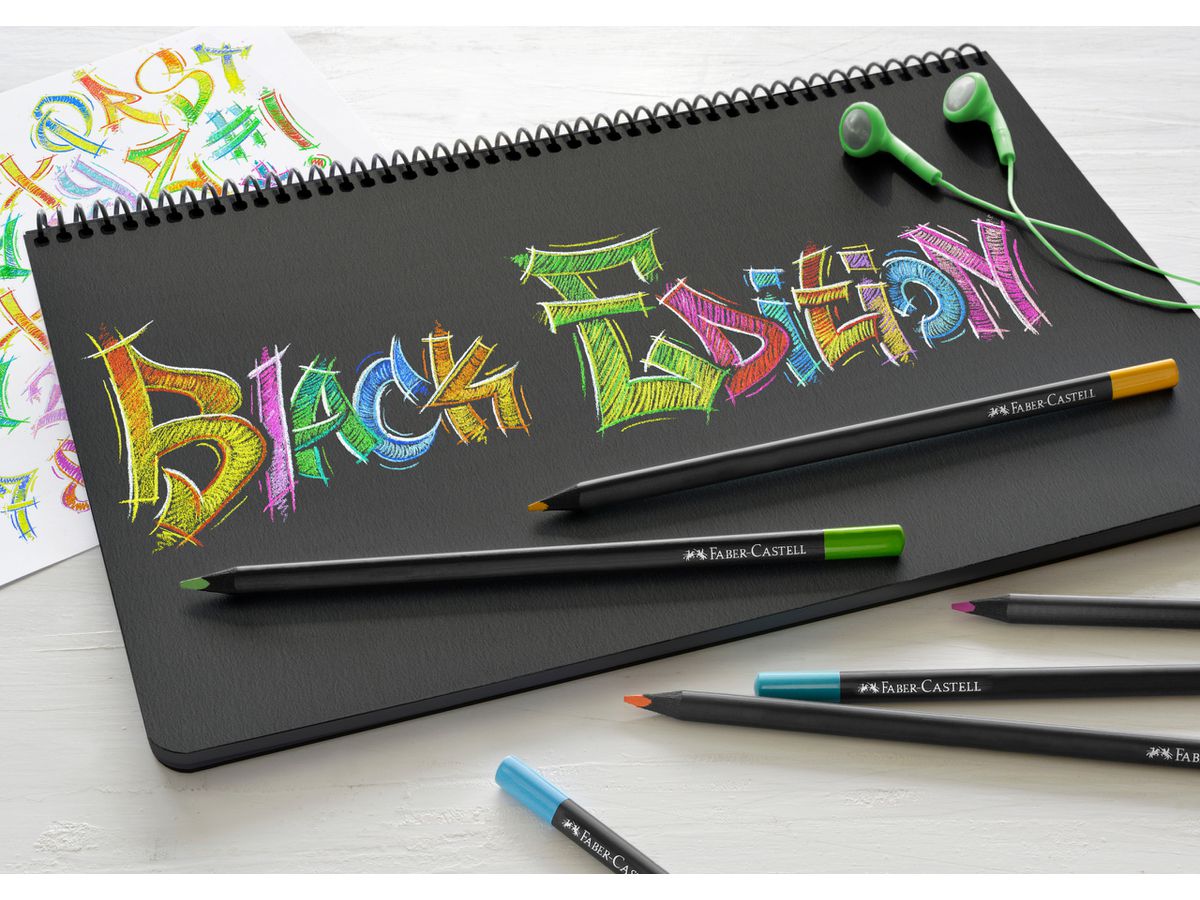 FABER-CASTELL Matita colorata Black Edition 116436 colori neon ass. 36 pezzi (4005401164364)