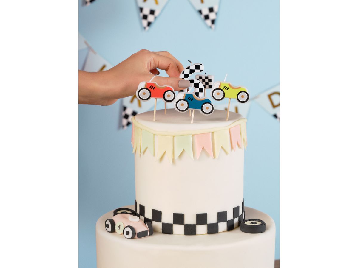 PARTYDECO Bougies d'anniversaire SCS-18 Voitures 5 pièces (5904555030718)