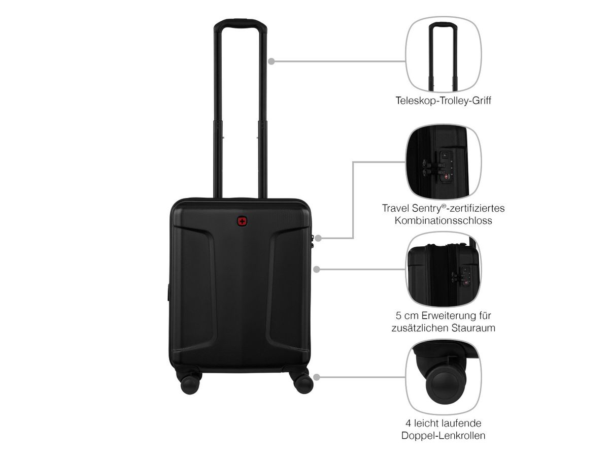 WENGER Legacy DC Carry-on 39l 610865 Hardside Case Black (7613329091944)