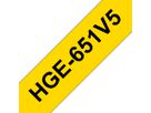 PTOUCH Nastro, High-Grade nero/giallo HG-E651 24mm/8m 5 pezzi (4977766684699)