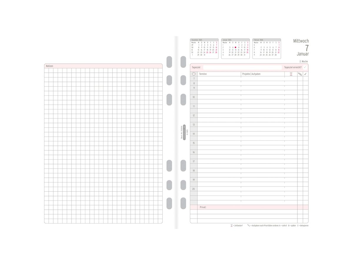 CHRONOPLAN Set annuel plan journ. 2026 50206Z.26 1J/1P A5 (4004182088388)