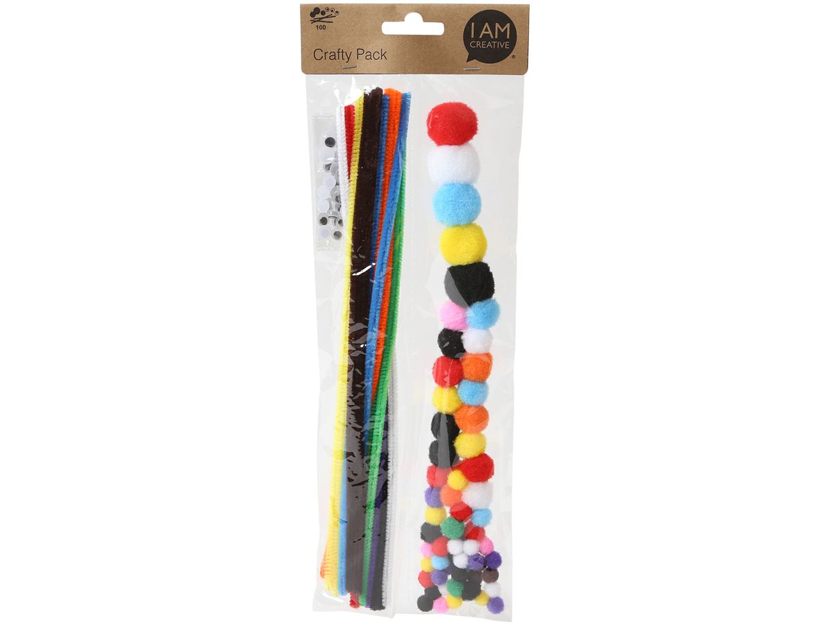 I AM CREATIVE Chenille & Pomponset 4023.06 bunt (7611983193851)