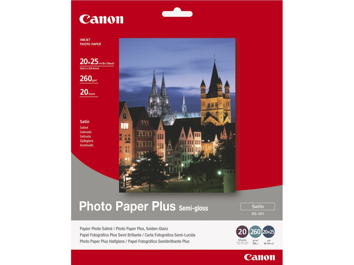 CANON Photo Paper Semi-gloss 20x25cm SG2018x10 PIXMA, 260g 20 Blatt (4960999405353)