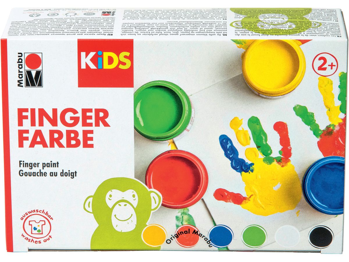 MARABU Kids Fingerfarben 030300081 6 Farben (4007751706362)