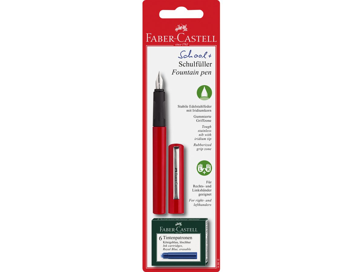 FABER-CASTELL Stylo plume éducatif 149812 rouge (4005401498124)