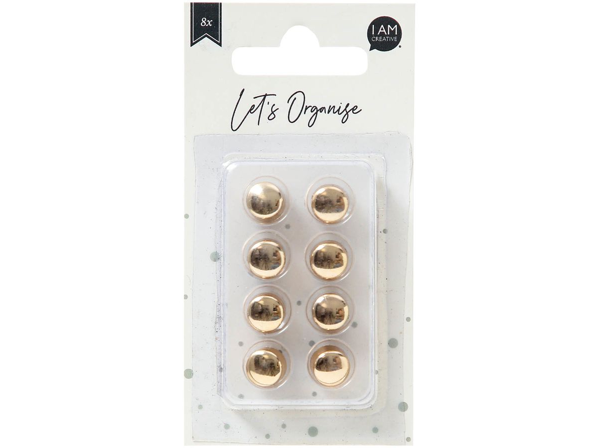 I AM CREATIVE Magnete decora Let`s Organize 4035.39 oro, rotondo 8 pezzi (7611983215362)