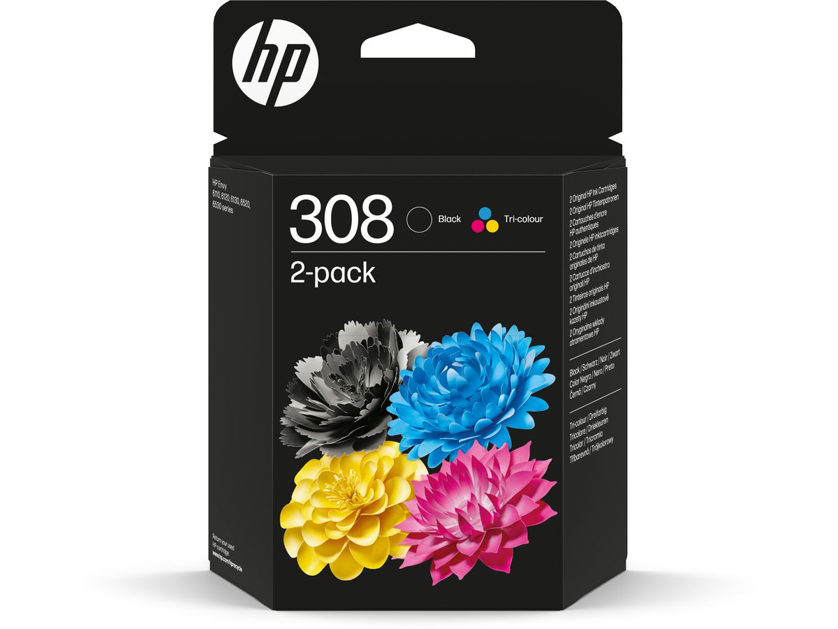 HP Combopack 308 BK/color 6L6S6UE Envy 6122e/6520e 160/120 S. (0196786390135)
