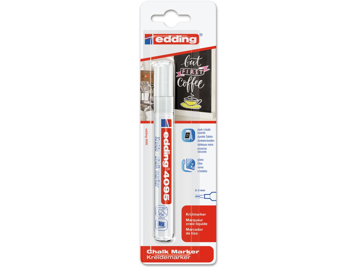 EDDING Windowmarker 4095 2-3mm 4095BLI-49 weiss Blister (4004764894130)