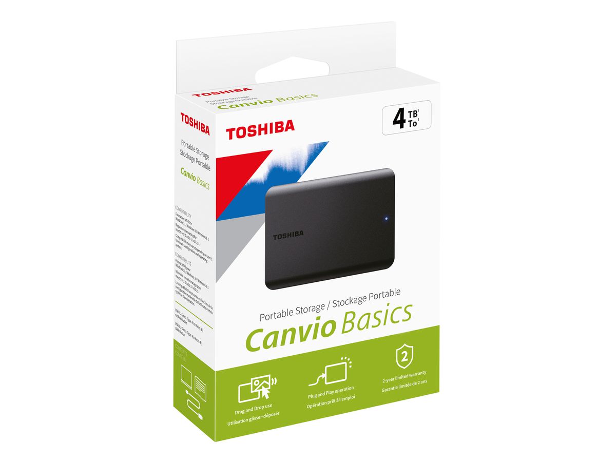 TOSHIBA HDD CANVIO BASICS 4TB HDTB540EK3CA USB 3.2 2.5 inch black (4260557512364)