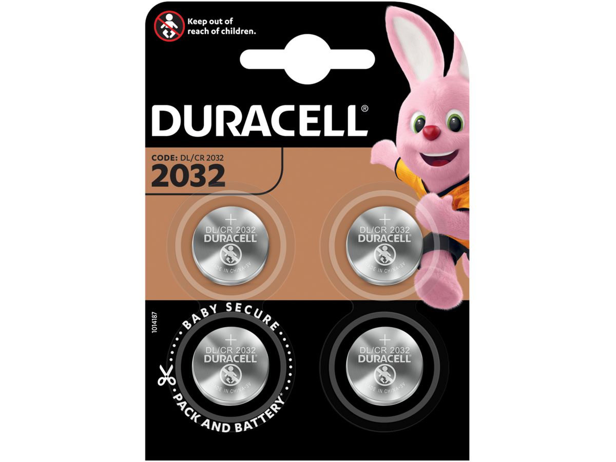 DURACELL Knopfbatterie Specialty 4-119376 CR2032, 3V 4 Stück (5000394119376)