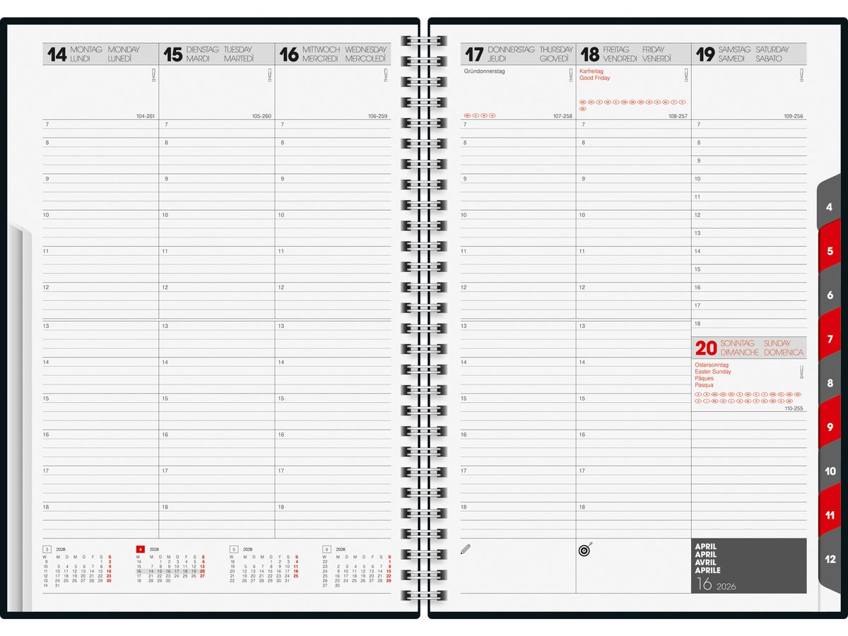 RIDOIDE Studioplan intl. Wire-O 2026 7023036306.26 1S/2P blu ML 16.8x24cm (4003273790636)