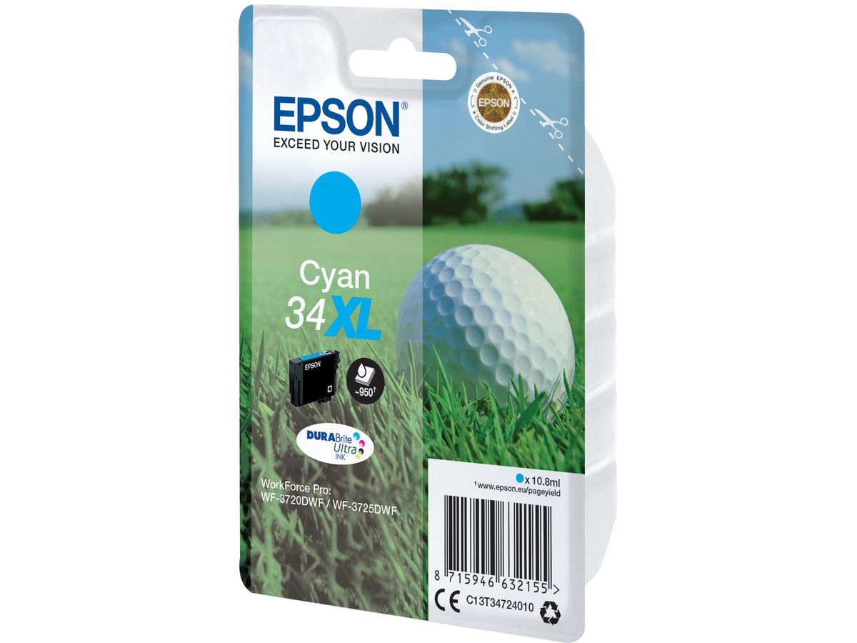 EPSON Cart. d'inchiostro XL cyan T347240 WF-3720/3725DWF 950 pagine (8715946632155)
