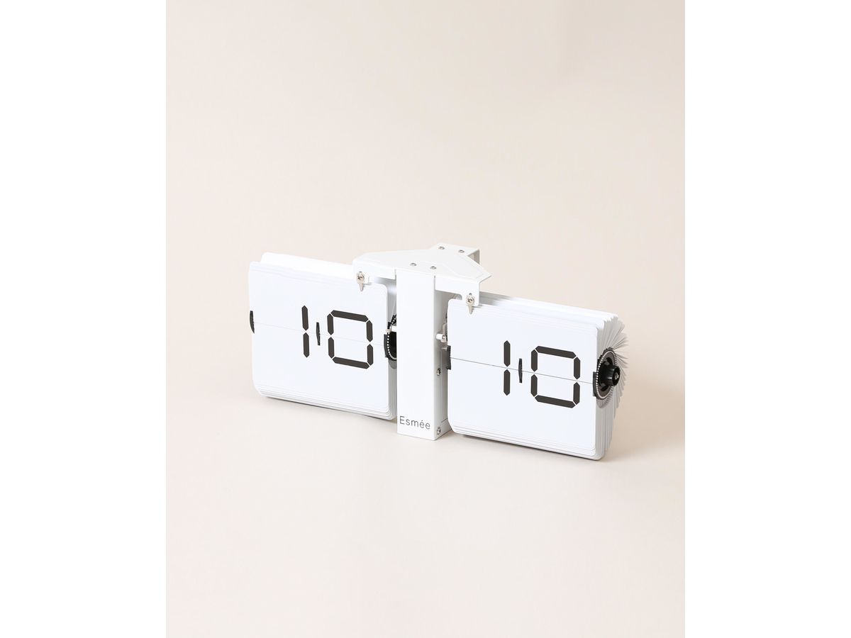 ESMEE Wanduhr Flip Clock 240.006.04 weiss (7611983195466)