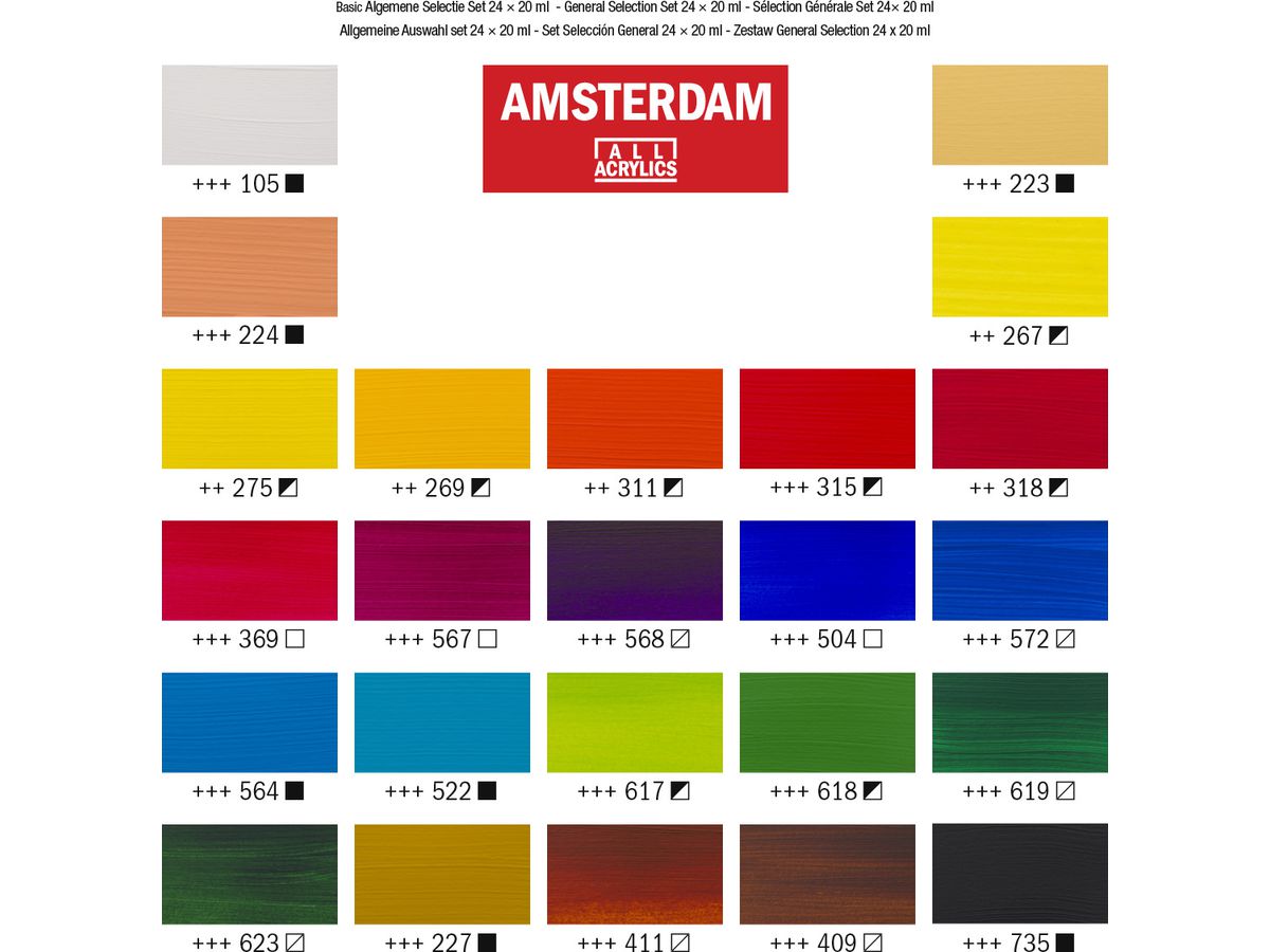 AMSTERDAM Standard Series Acryl Set 17820424 24x20ml (8712079329334)