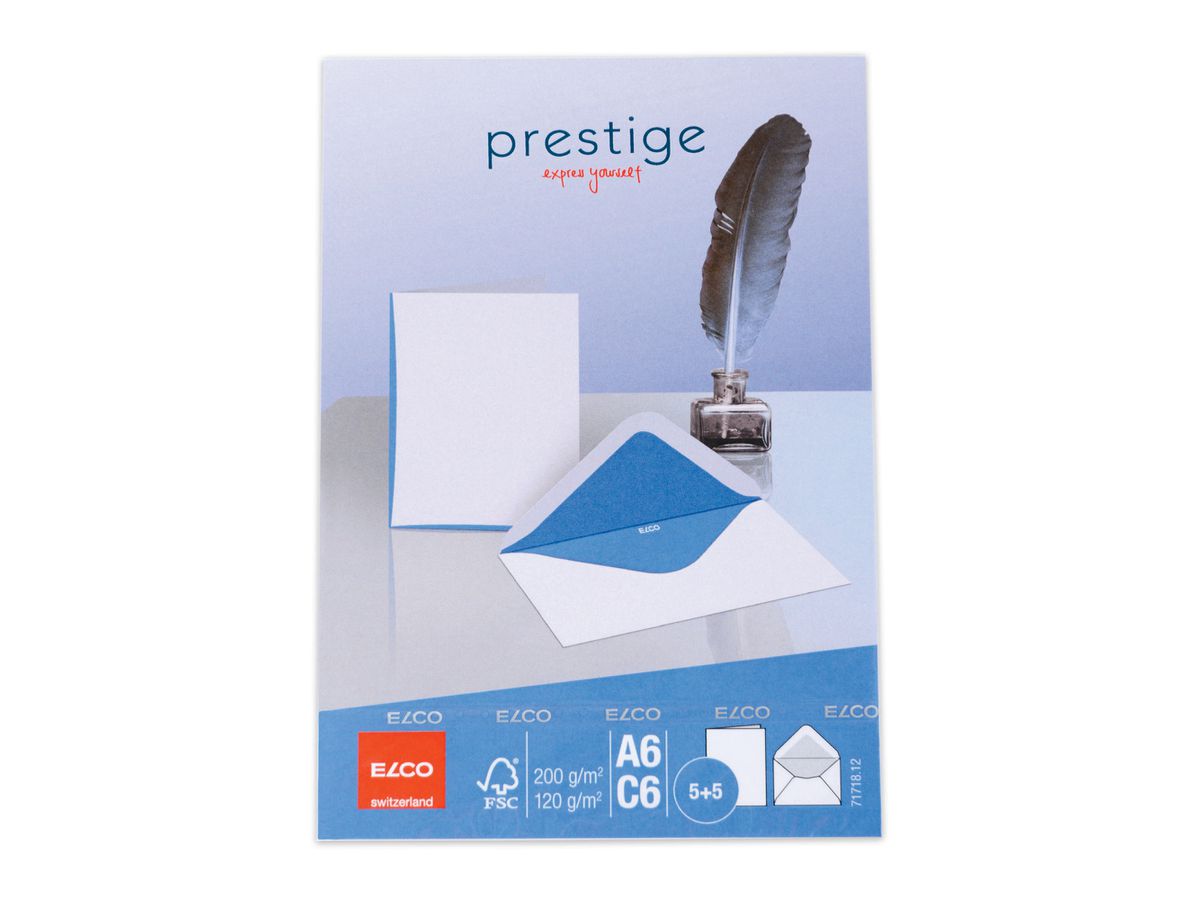 ELCO Couverts/Karten Prestige C6/A6 71718.12 2x5 Stk. blau (7611722020110)