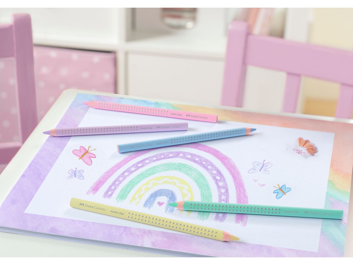 FABER-CASTELL Farbstift Jumbo Grip 110991 Pastell 5er Etui (4005401109914)
