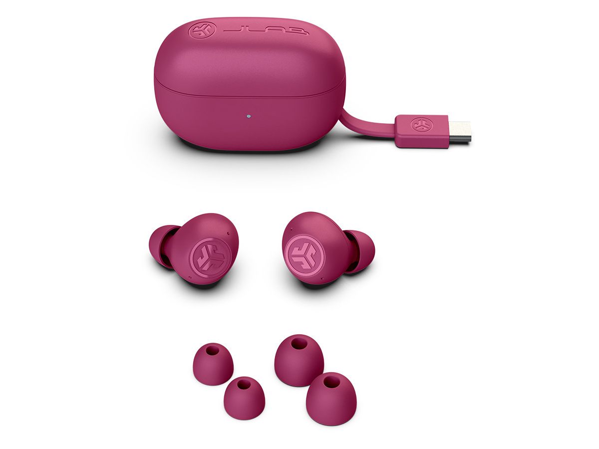 JLAB Go Pop ANC Earbuds IEUEBGOANCRFUC124 True Wireless, Fuschia (0810119072436)