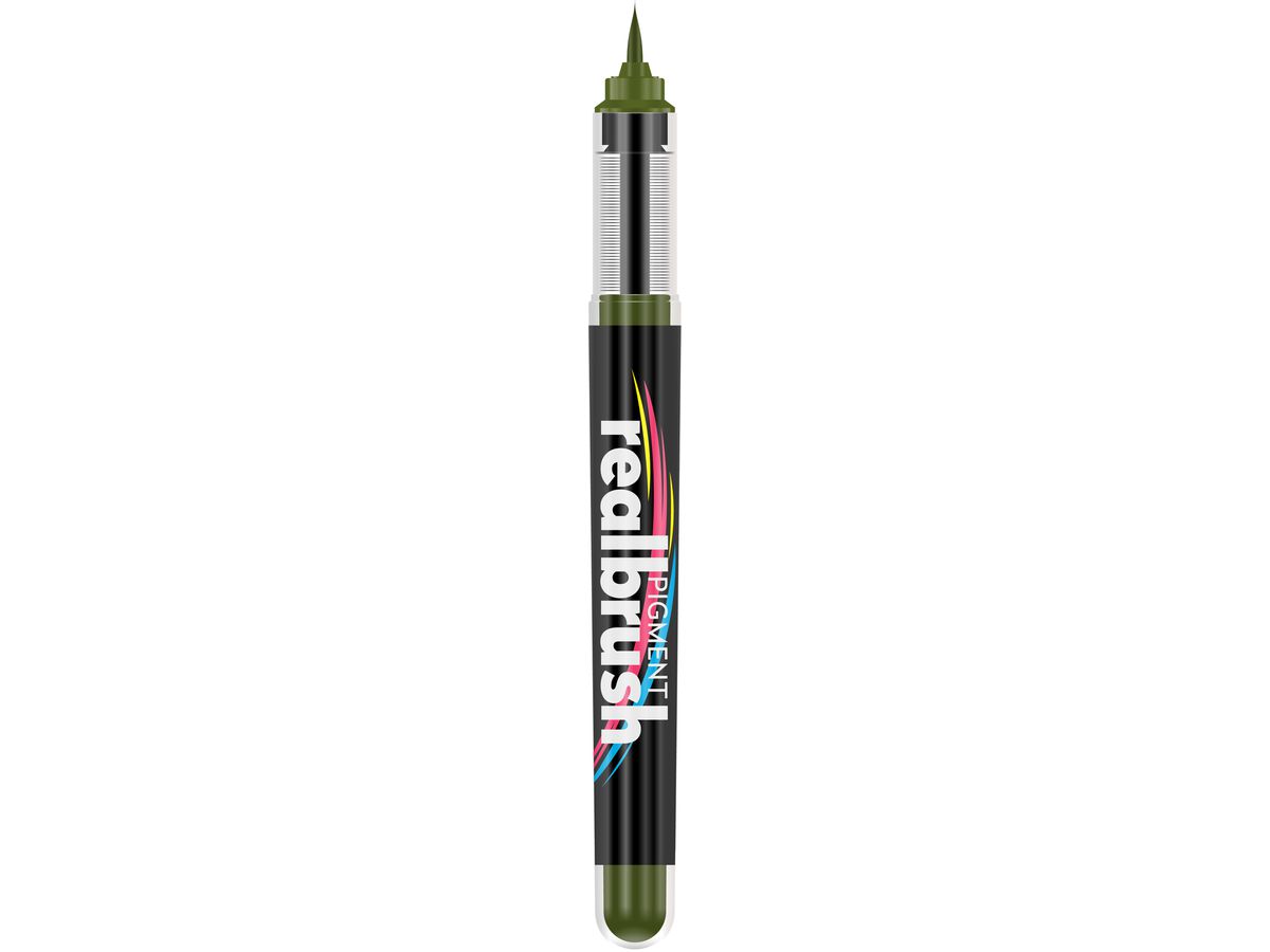 KARIN Real Brush Pen 0.4mm 33Z371 Pigment, verde oliva (5904446032272)