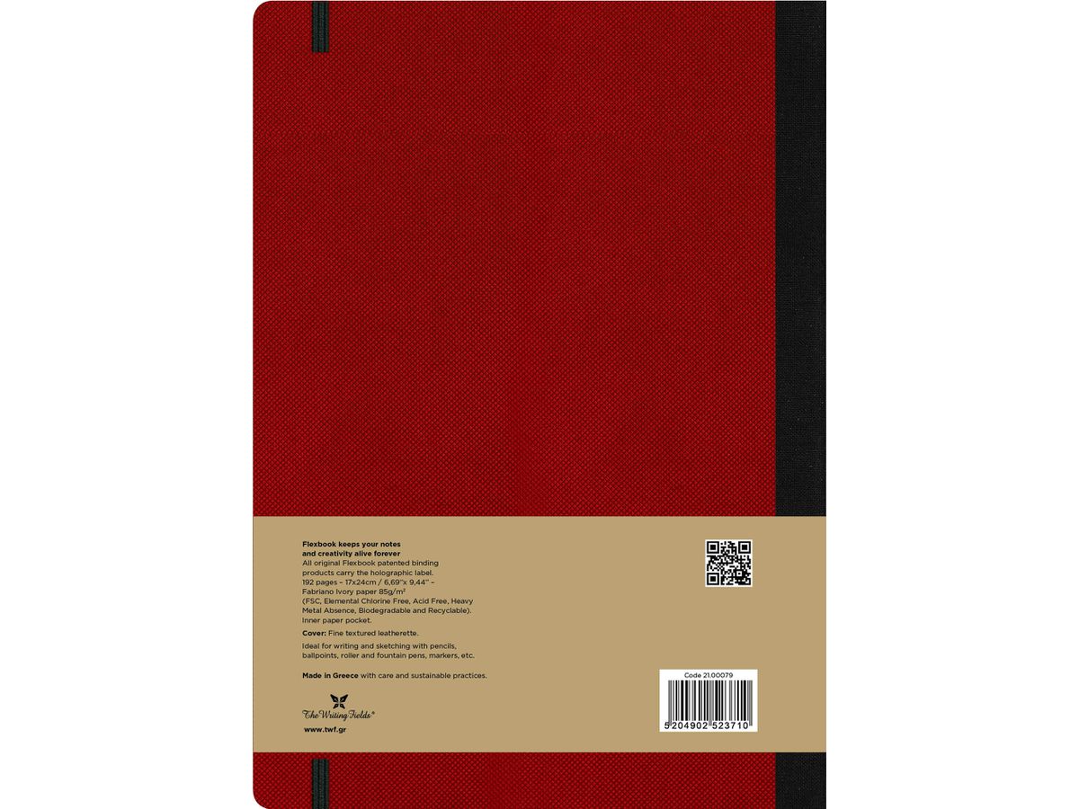 FLEXBOOK Notebook Adventure 21.00079 linert 17x24cm red (5204902523710)