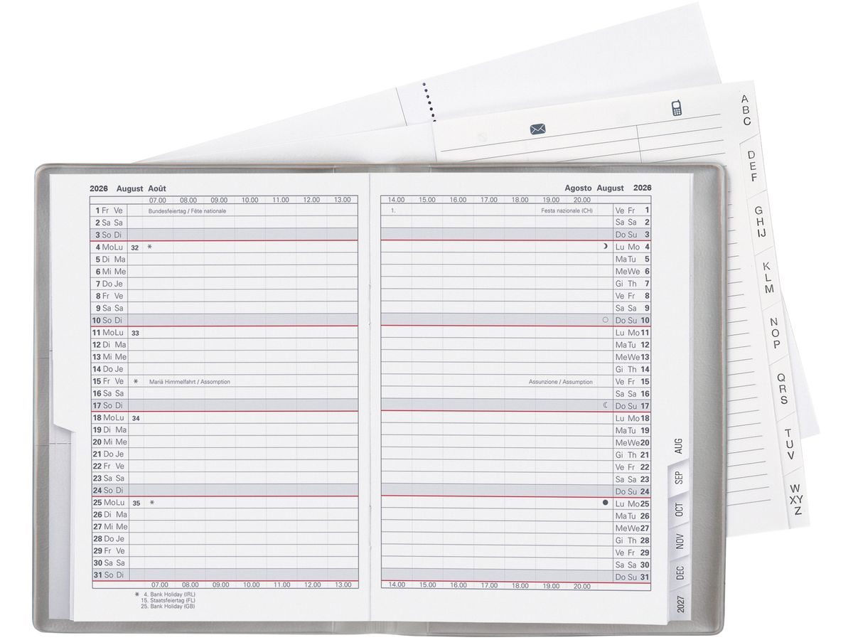 BIELLA Agenda Glasgow 2026 855312280026U 1M/2P silber ML 10x13.9cm (7611365526710)