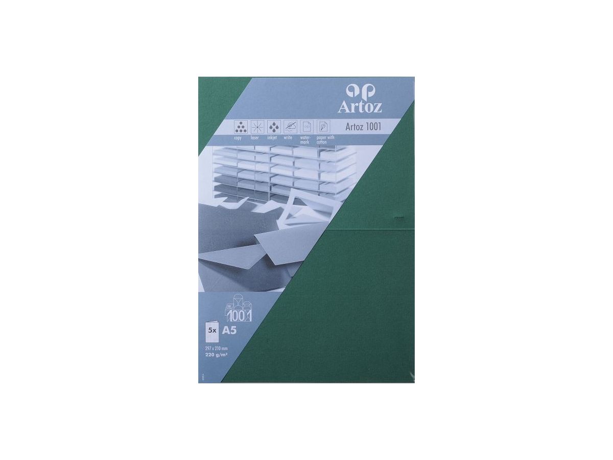 ARTOZ Cartoline 1001 A5 107392263 220g, racing green 5 fogli (7612450290783)
