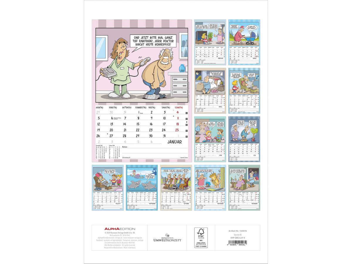 ALPHA EDITION Der Rentner-Kalender 2026 160496 1M/1S DE 23.7x34cm (4069095004962)