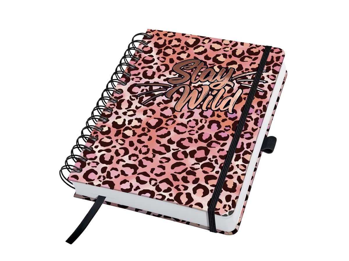 JOLIE Carnet à spirales A5 JN653 Pink Leo Love, dots 240 pages (4004360786273)
