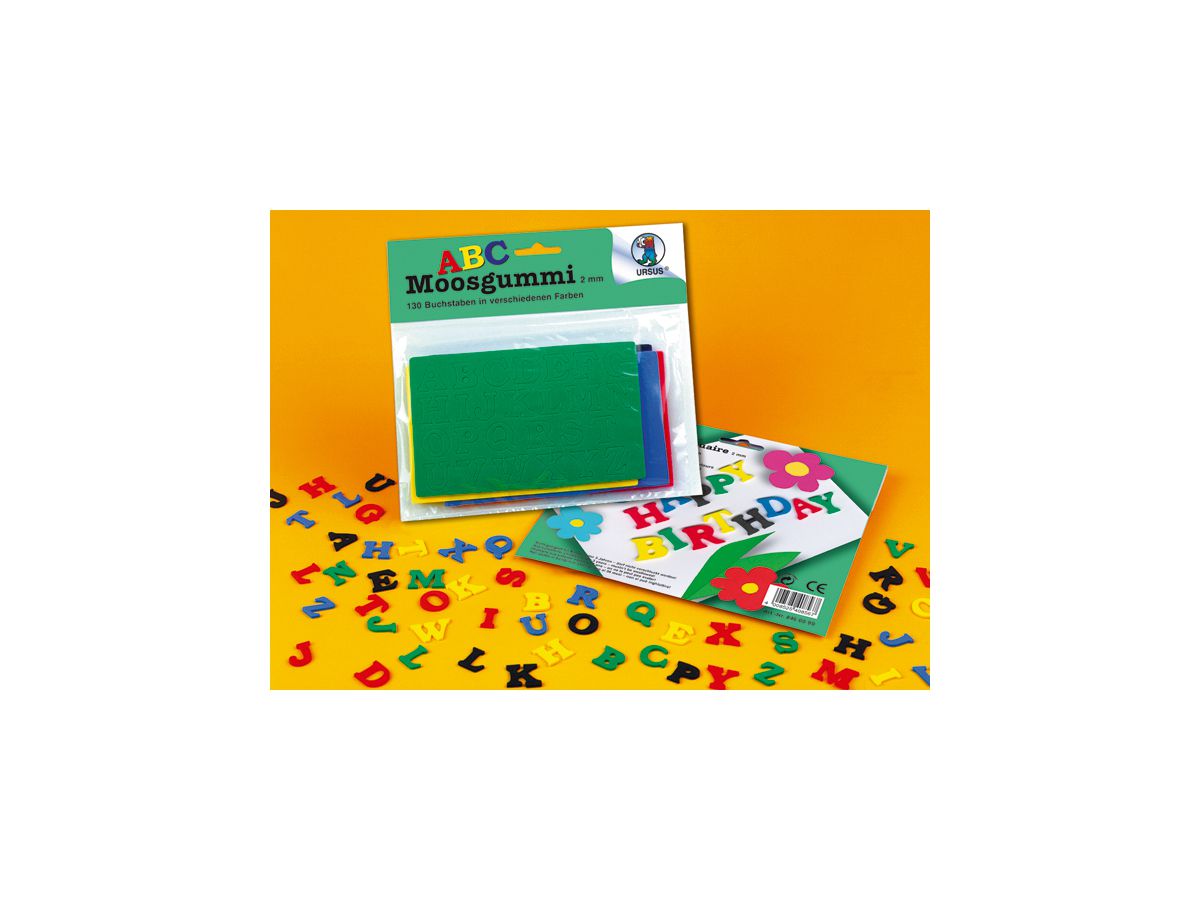 URSUS Caoutchouc mousse lettres A-Z 8460099 5 couleurs ass. 130 pcs. (4008525408567)