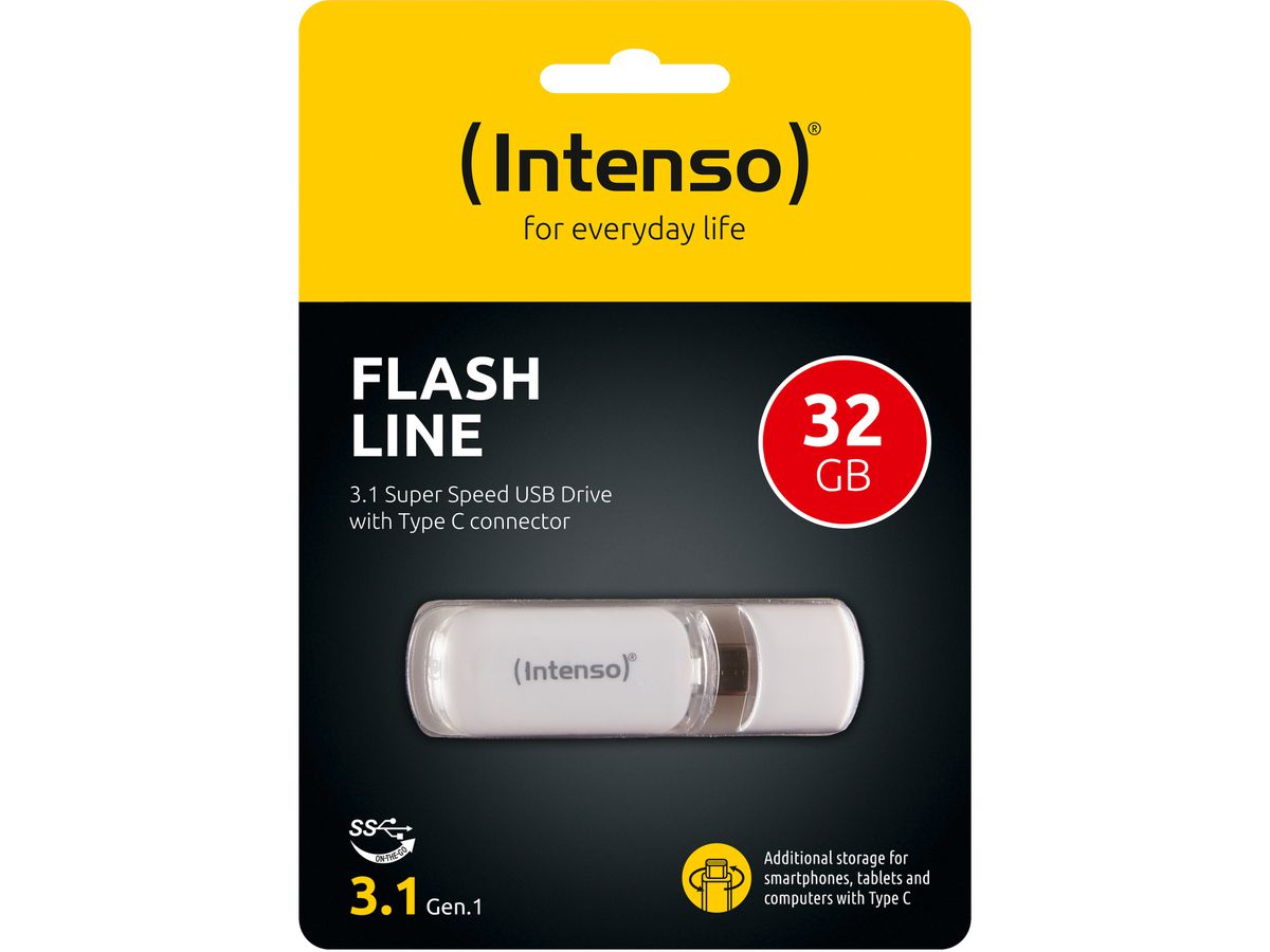 INTENSO USB-Stick Flash Line 32GB 3538480 USB 3.1 Type-C (4034303029631)